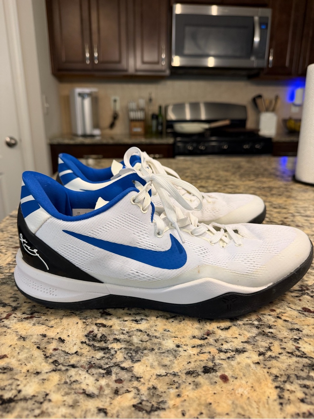 Nike White & Blue Low-Top Trainers